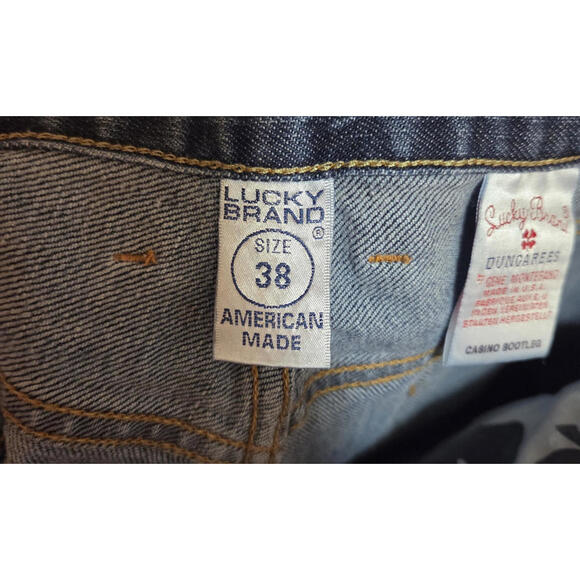 Lucky Brand Dungarees Casino Bootleg Jeans Men Sz 38 (39x32) Montesano USA Made - Picture 4 of 5